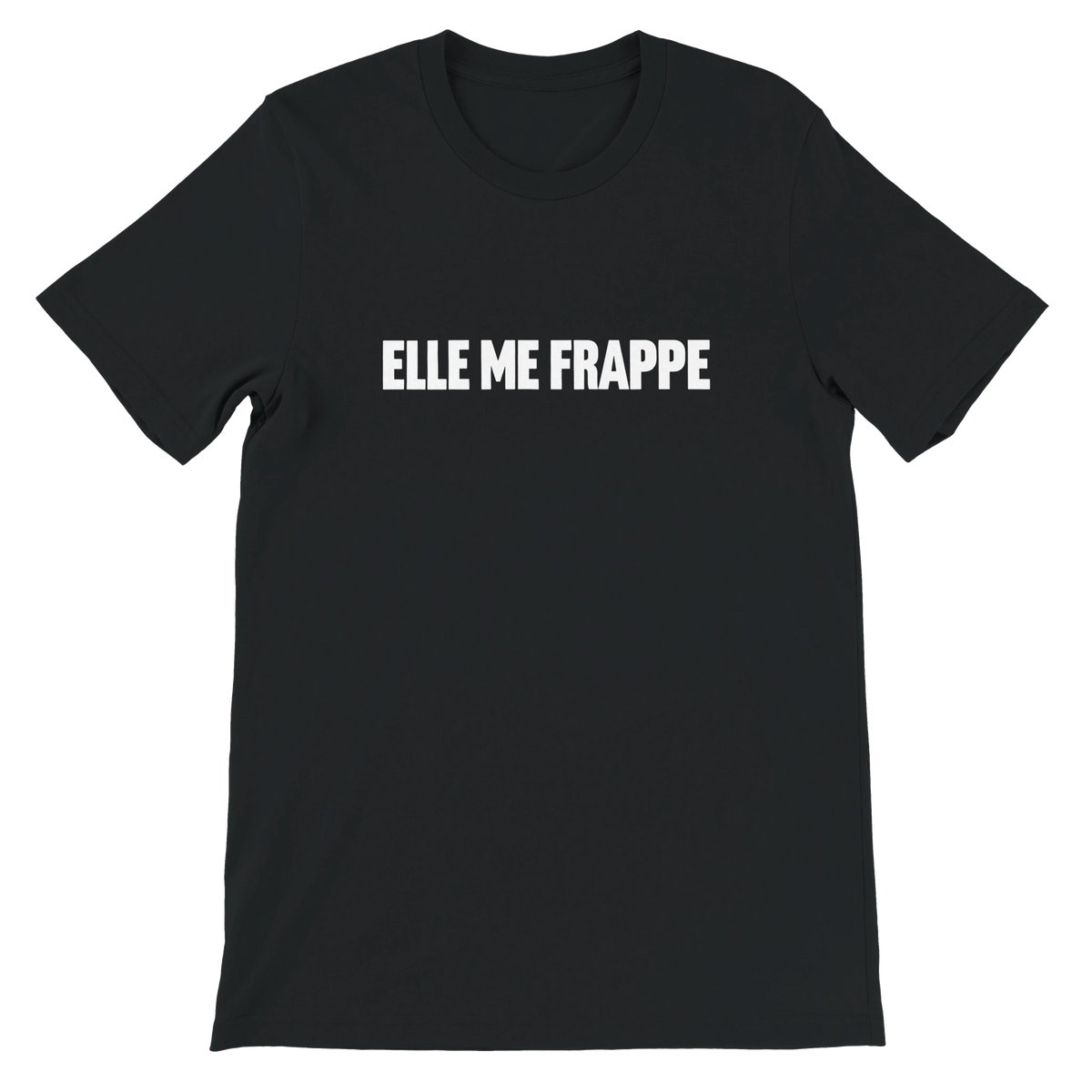 T-shirt « Elle me frappe » noir, devant