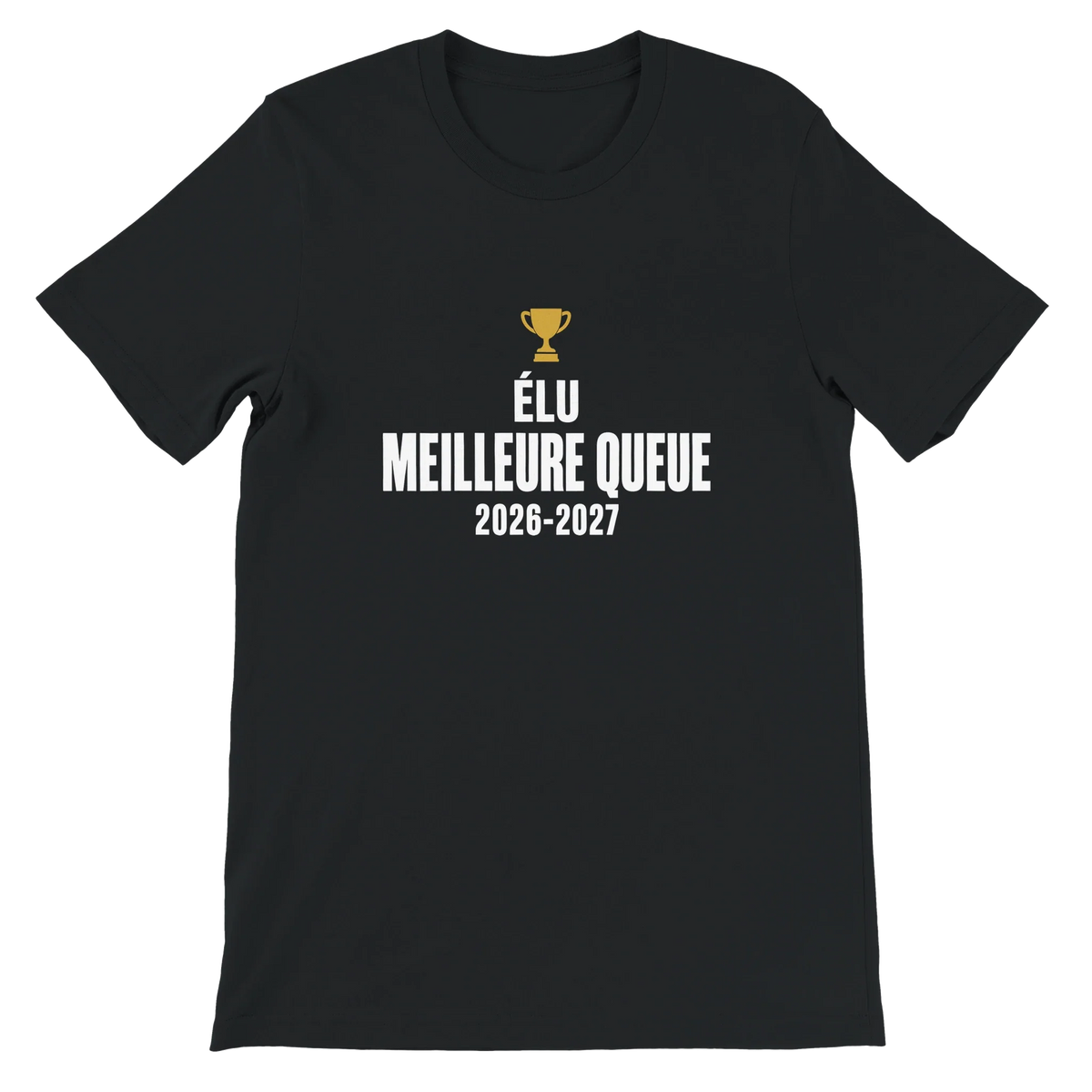 T-shirt « Élu meilleure queue » noir, devant