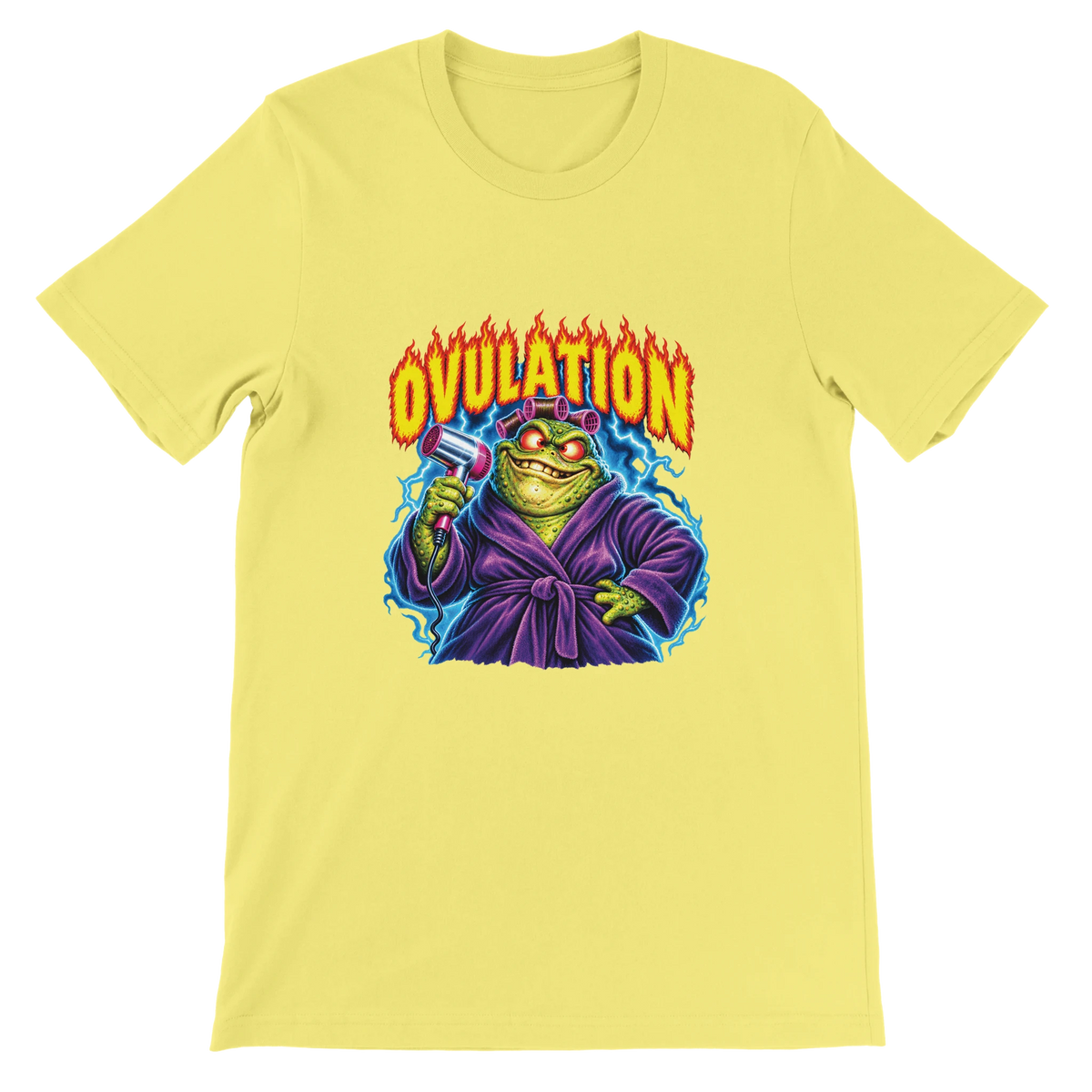T-shirt « Ovulation » jaune, devant