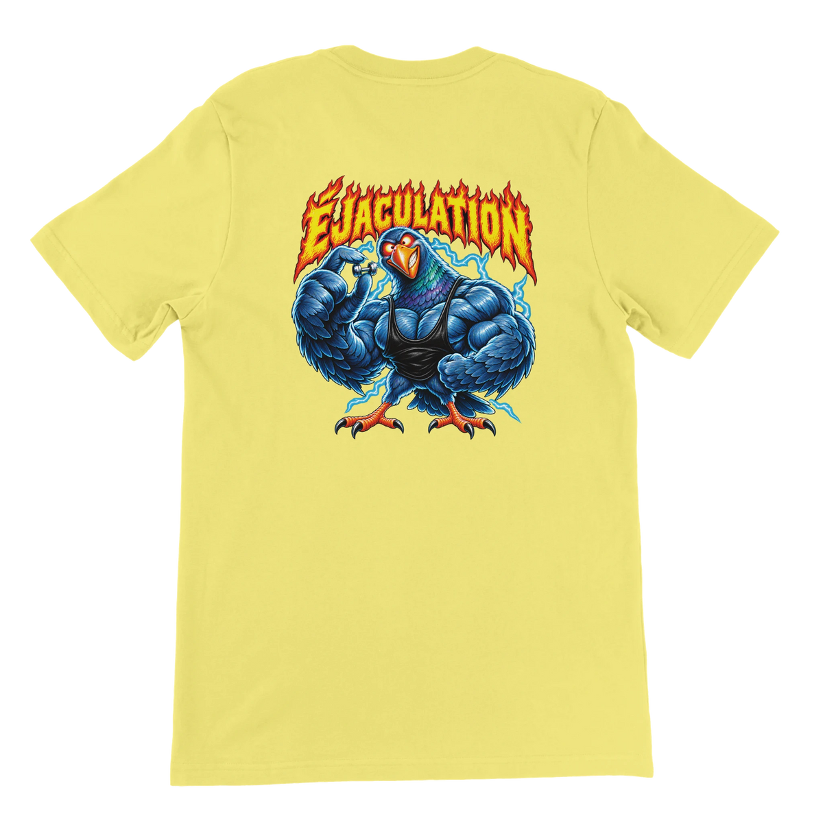 T-shirt « Éjaculation » jaune, dos