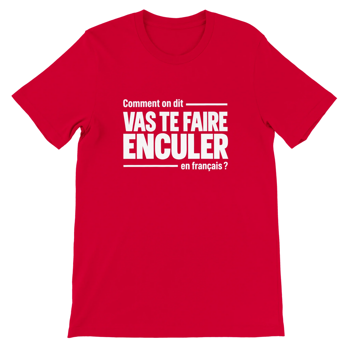 T-shirt « Comment on dit en français ? » rouge, devant