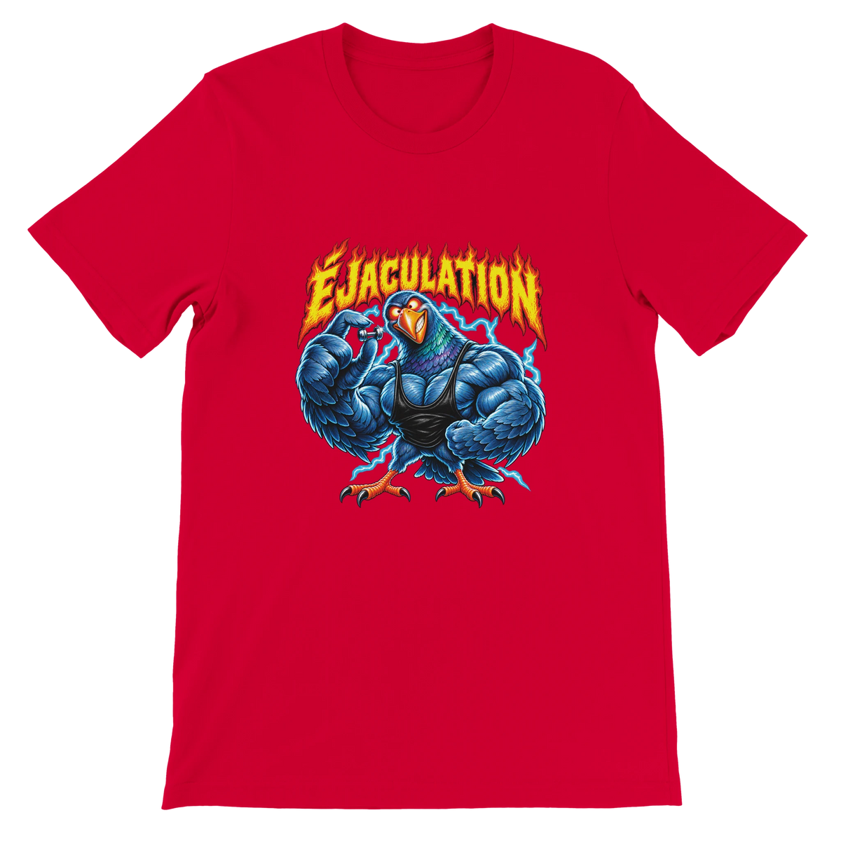 T-shirt « Éjaculation » rouge, devant