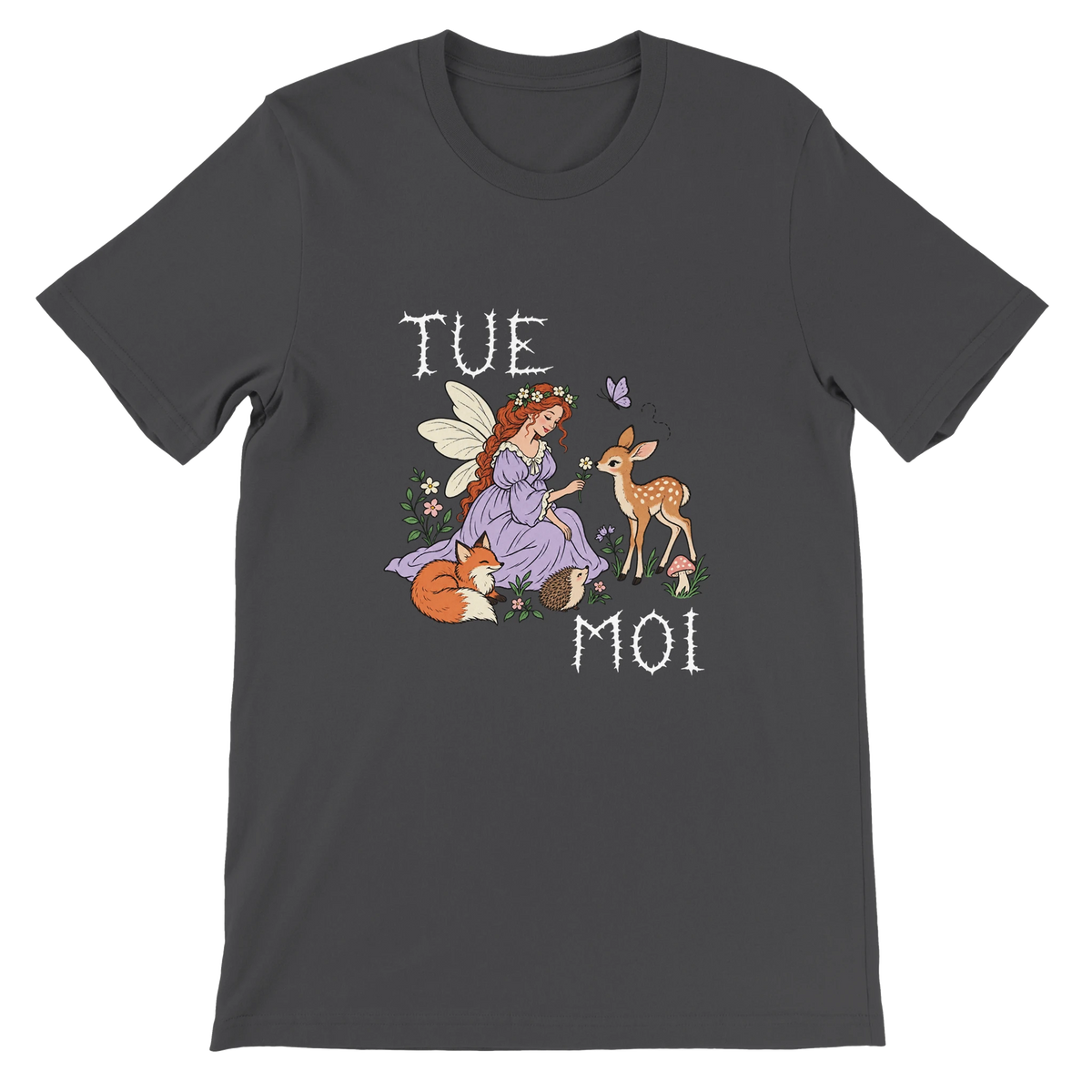 T-shirt « Tue-moi » gris foncé, devant