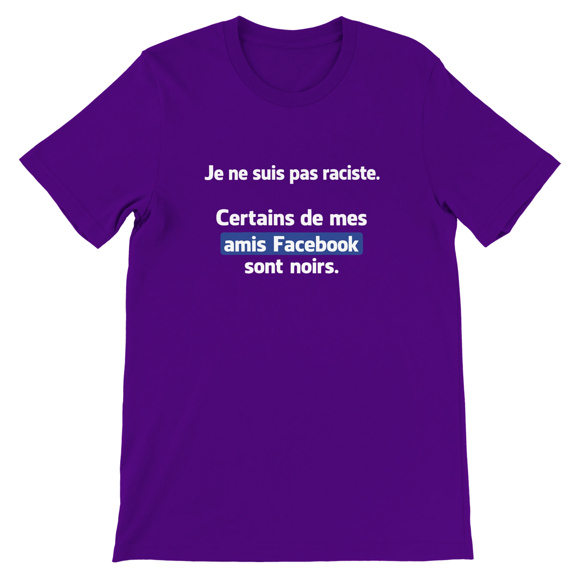 T-shirt « Je ne suis pas raciste » violet, devant
