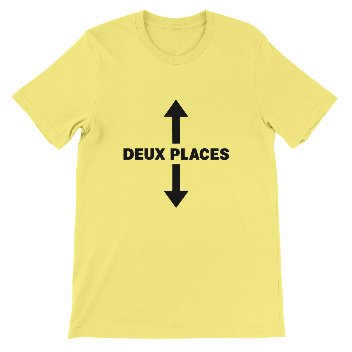 T-shirt « Deux places » jaune, devant