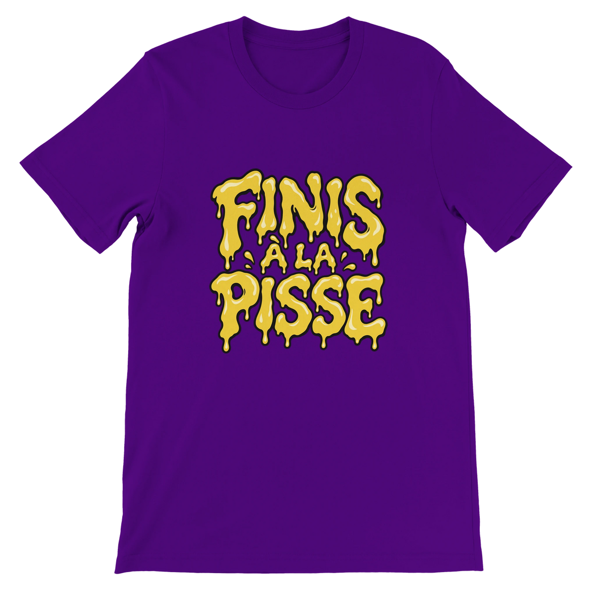 T-shirt « Finis à la pisse » violet, devant