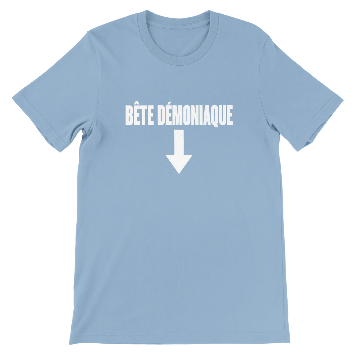 T-shirt « Bête démoniaque » bleu ciel, devant