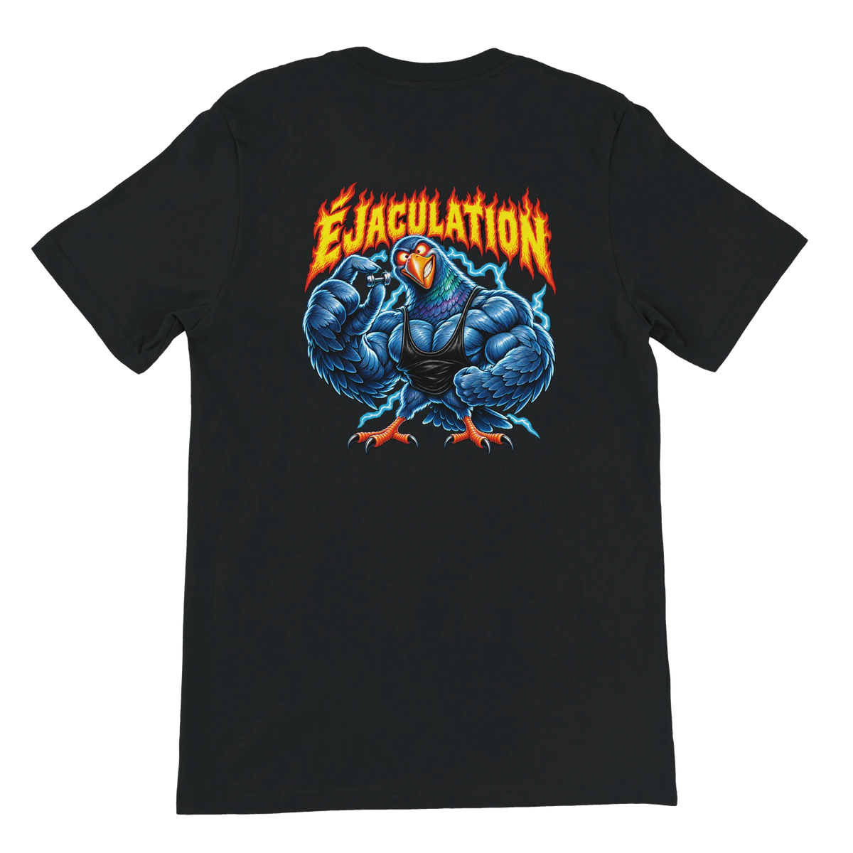 T-shirt « Éjaculation » noir, dos