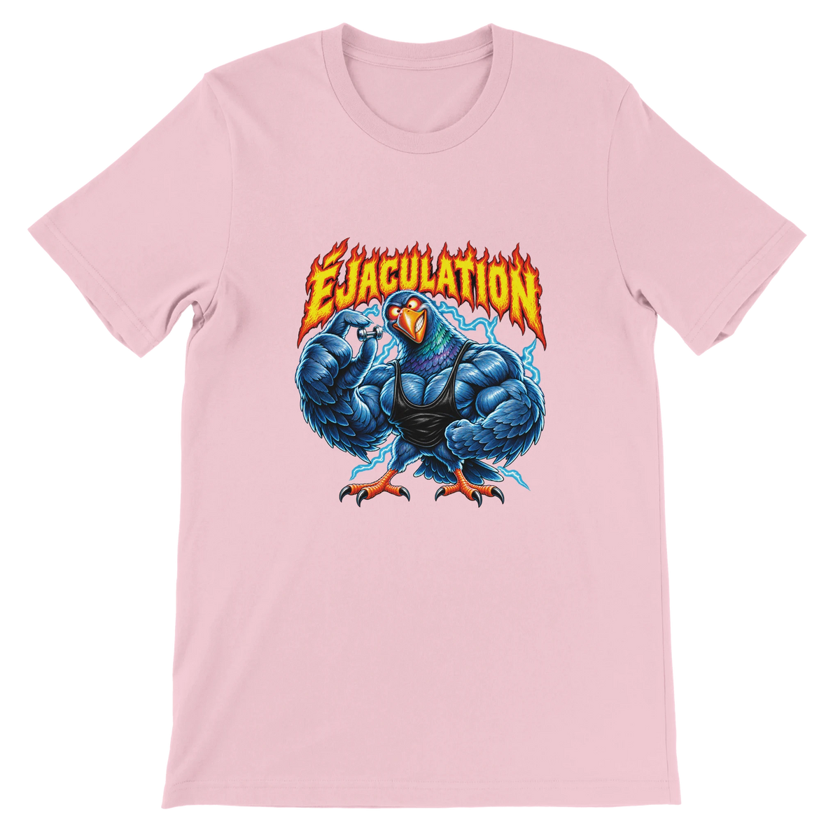 T-shirt « Éjaculation » rose, devant
