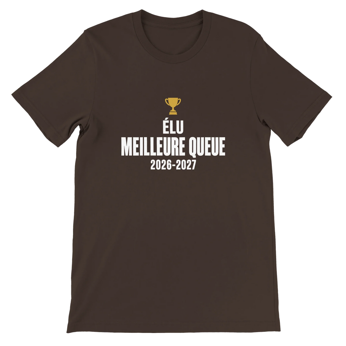T-shirt « Élu meilleure queue » marron, devant
