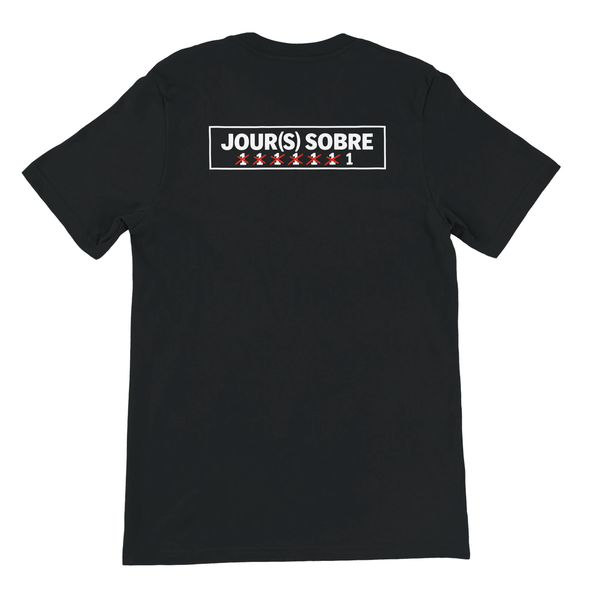 T-shirt « Jour(s) sobre » noir, dos