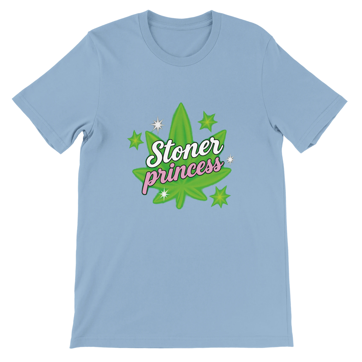 T-shirt « Stoner princess » bleu ciel, devant