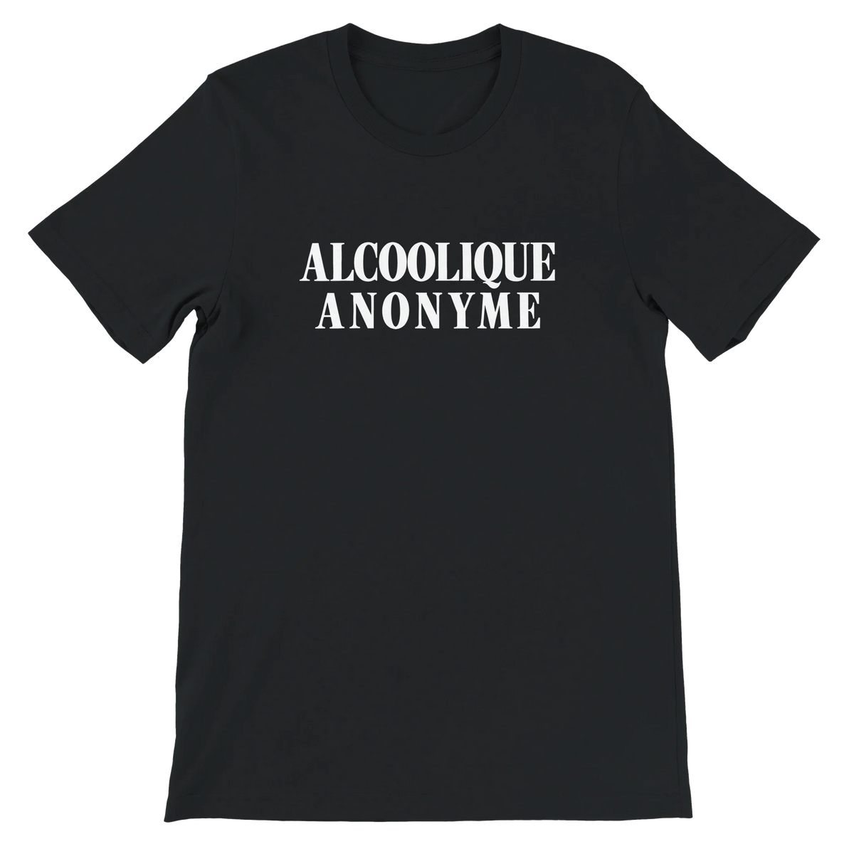 T-shirt « Alcoolique anonyme » noir, devant