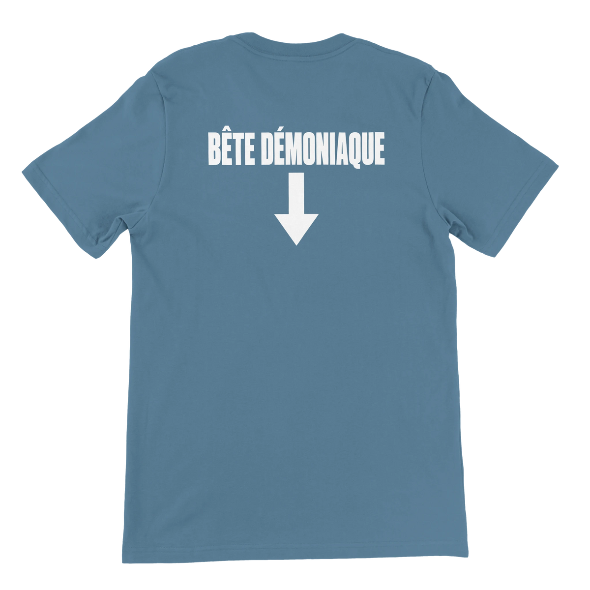 T-shirt « Bête démoniaque » bleu acier, dos