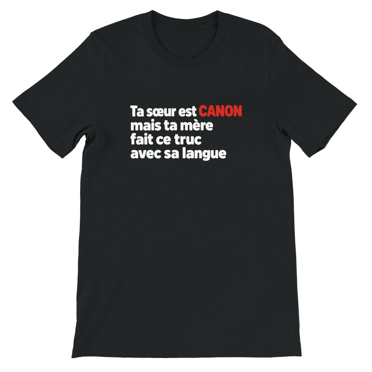 T-shirt « Ta sœur est canon » noir, devant