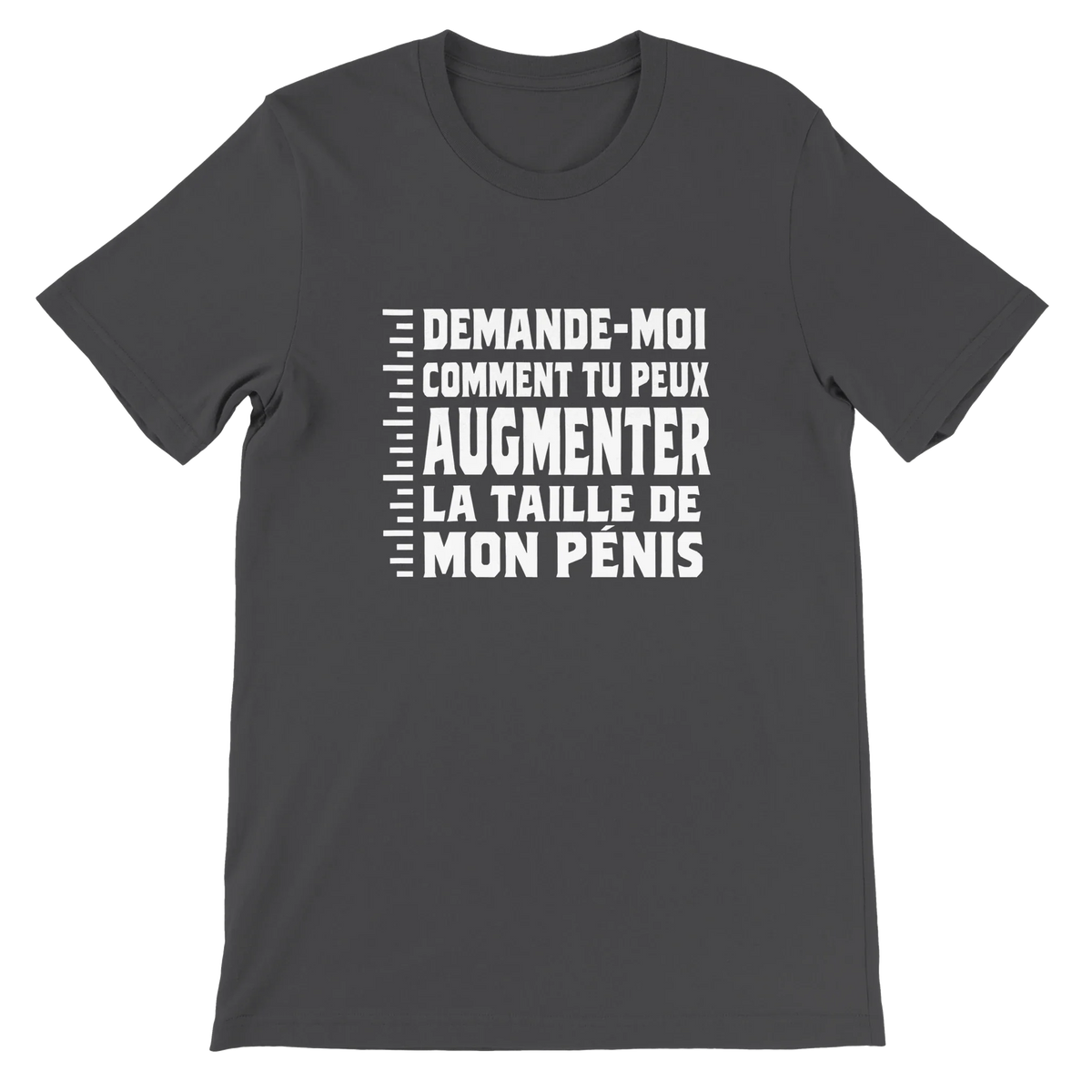 T-shirt « Demande-moi comment » gris foncé, devant