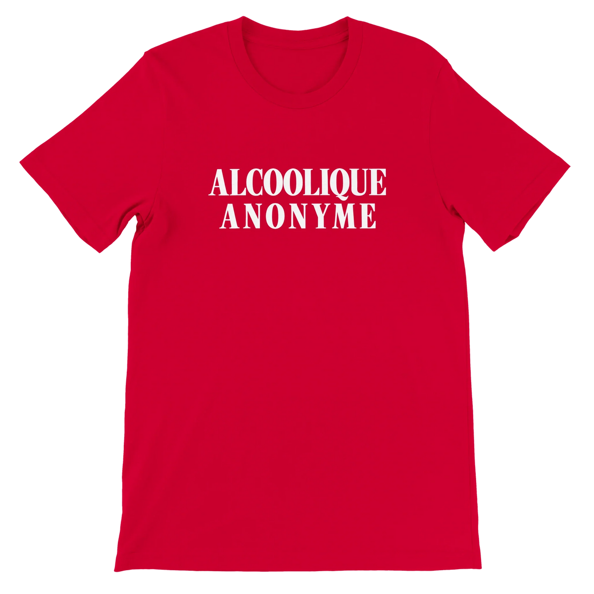T-shirt « Alcoolique anonyme » rouge, devant