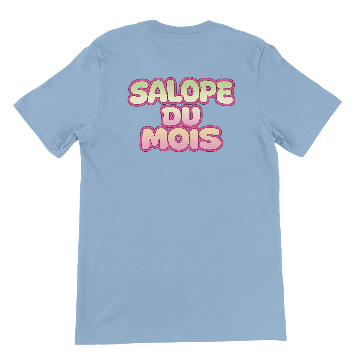 T-shirt « Salope du mois » bleu ciel, dos