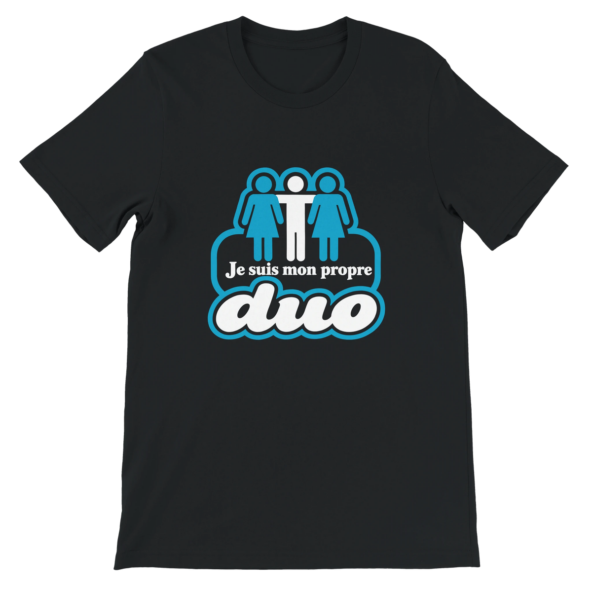 T-shirt « Je suis mon propre duo » noir, devant