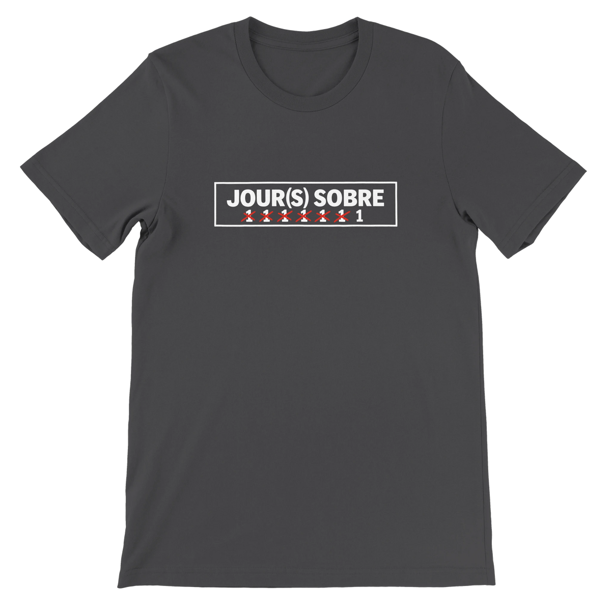T-shirt « Jour(s) sobre » gris foncé, devant