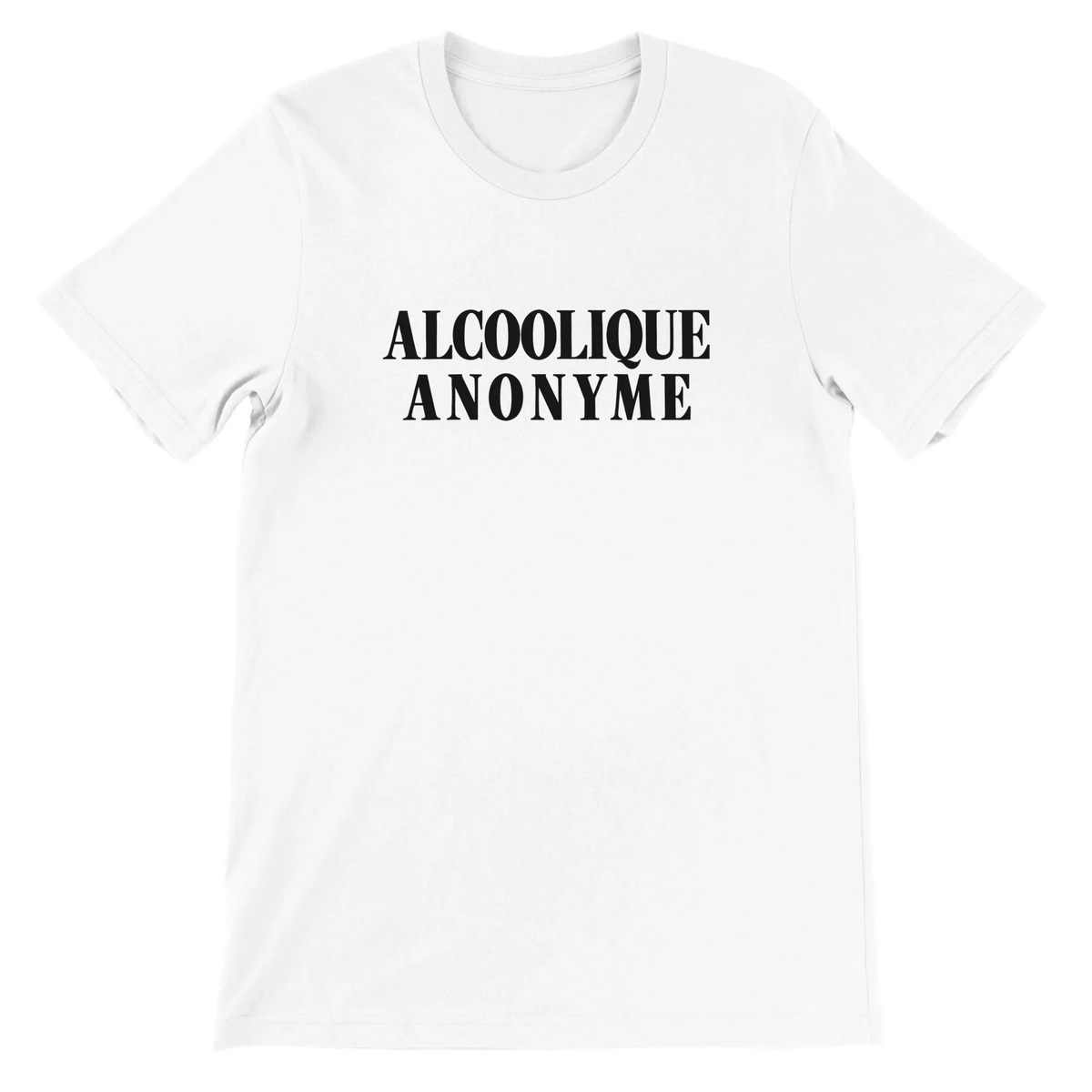 T-shirt « Alcoolique anonyme » blanc, devant