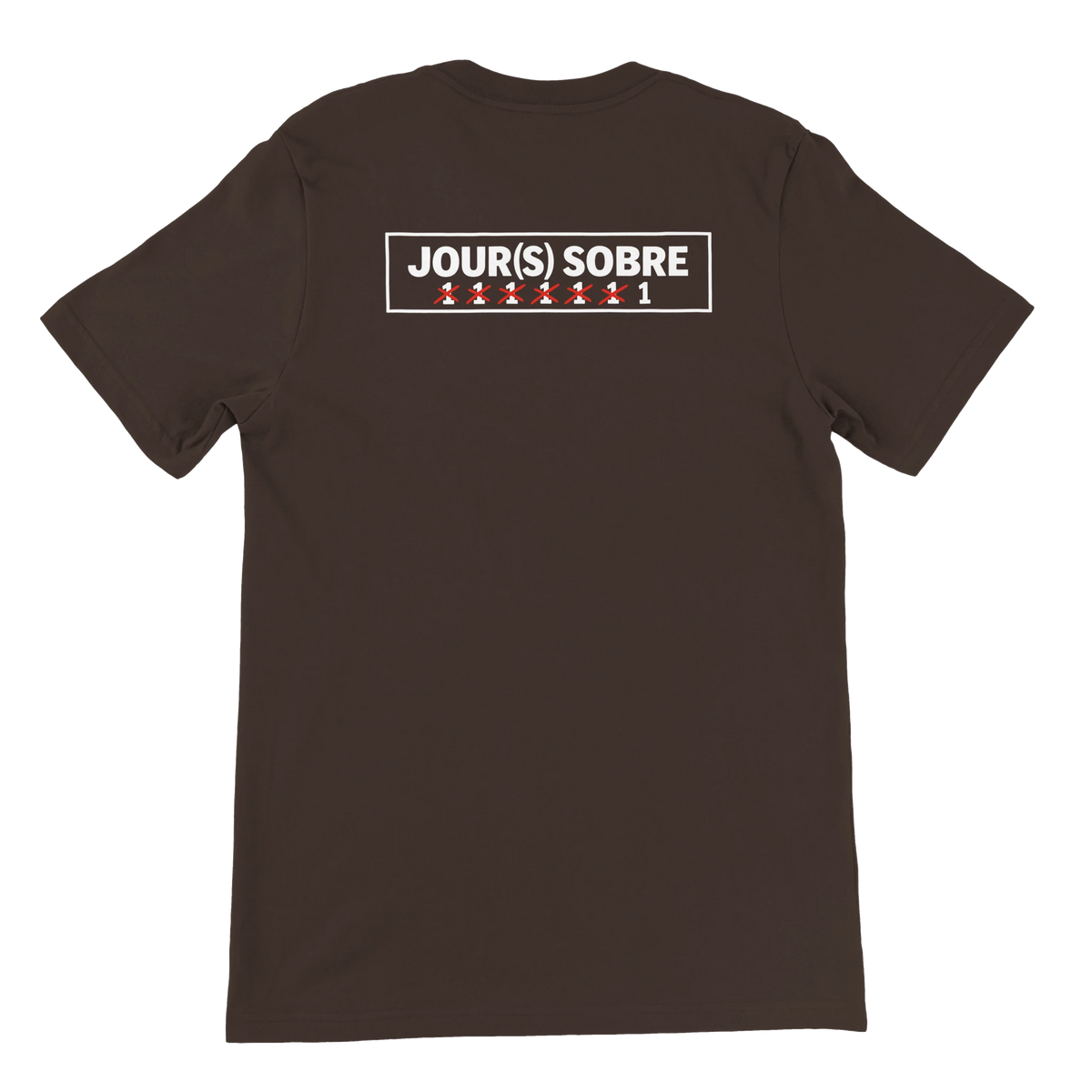 T-shirt « Jour(s) sobre » marron, dos
