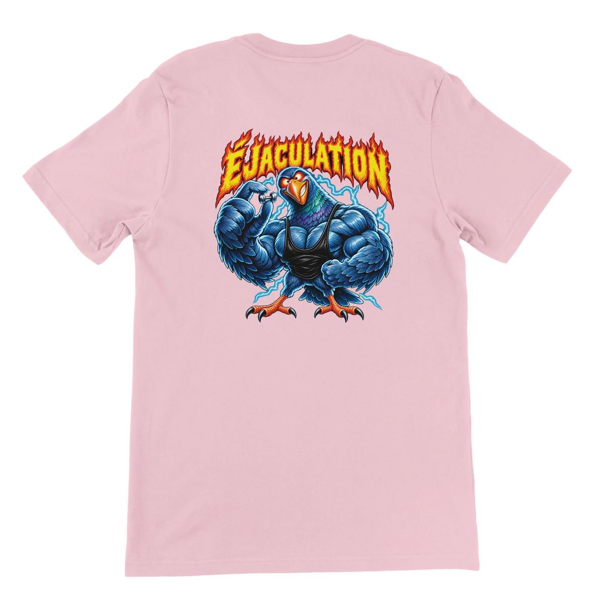 T-shirt « Éjaculation » rose, dos