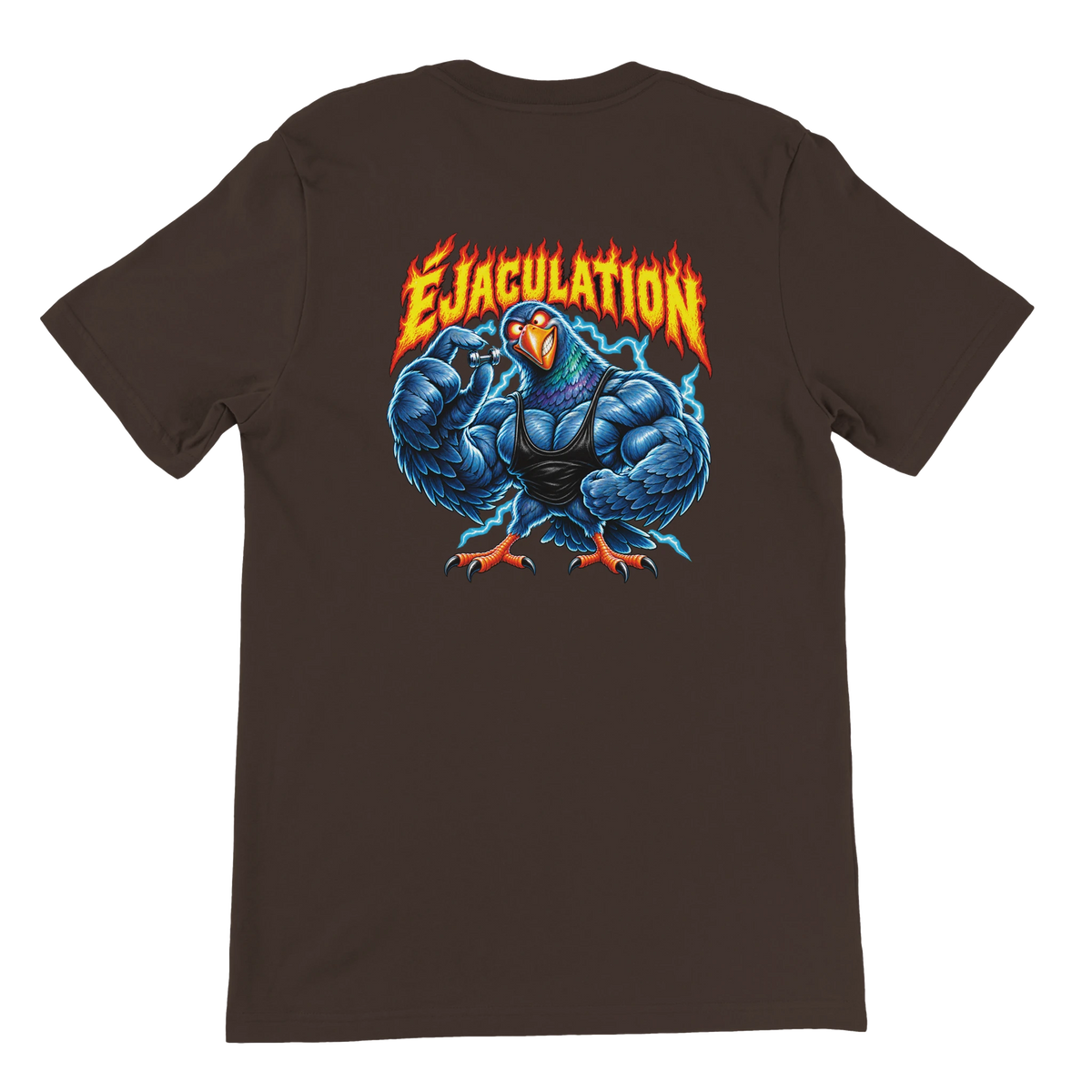 T-shirt « Éjaculation » marron, dos