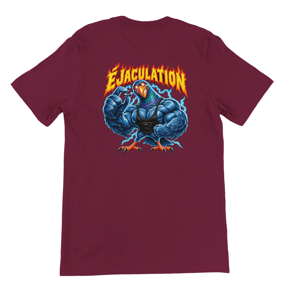 T-shirt « Éjaculation » bordeaux, dos