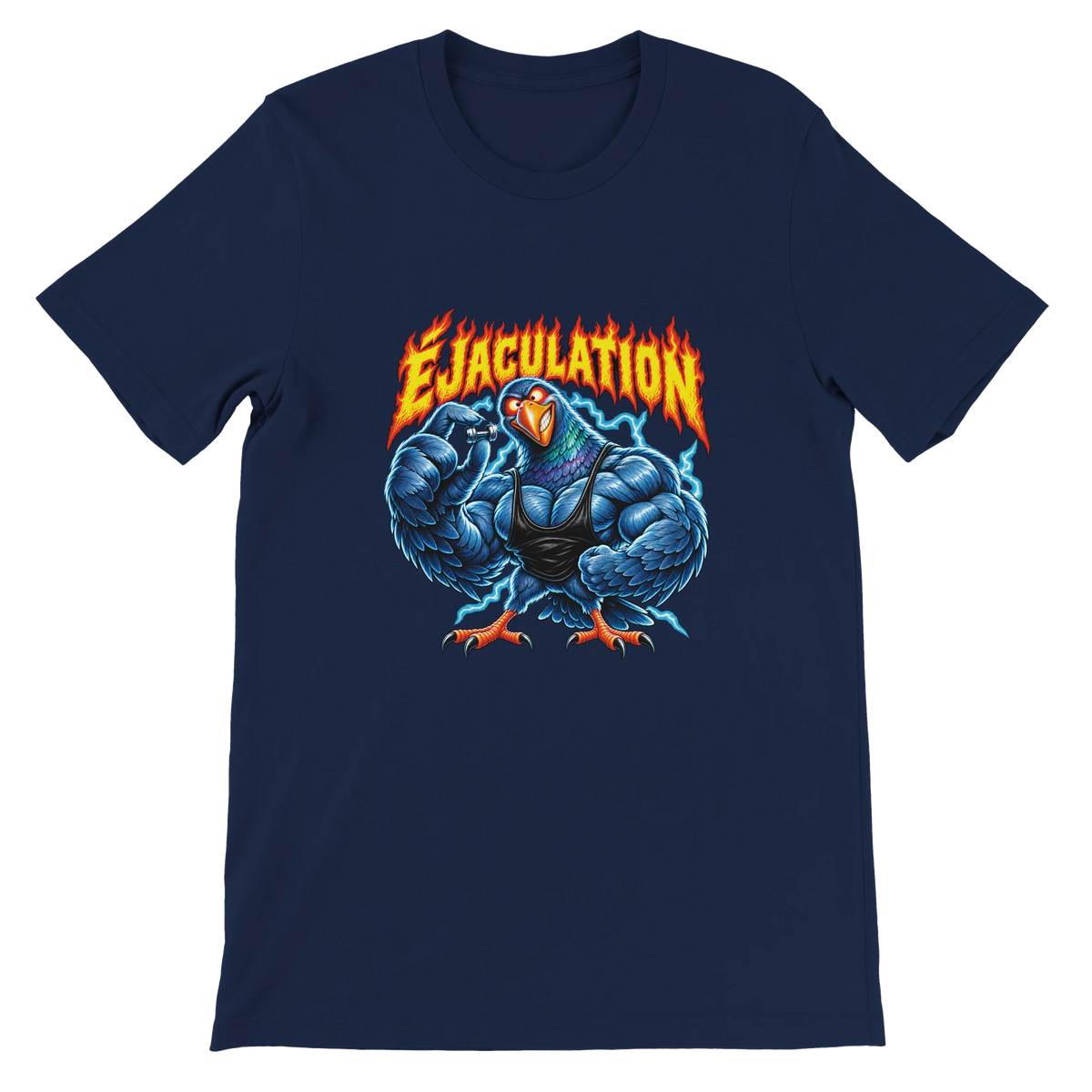 T-shirt « Éjaculation » bleu marine, devant