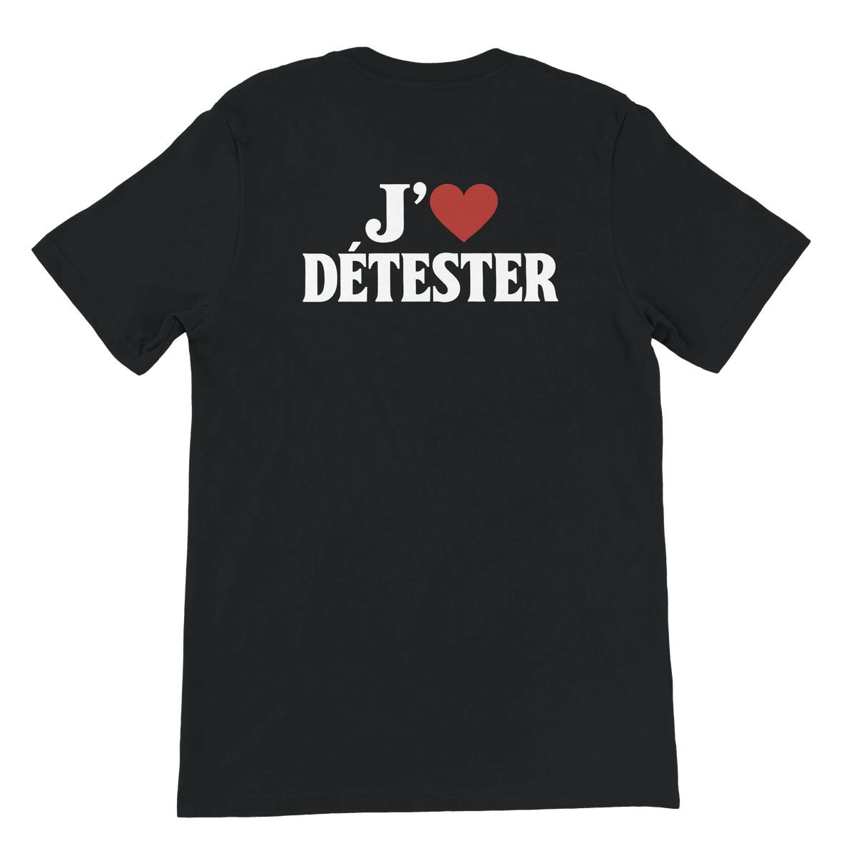 T-shirt « J’aime détester » noir, dos