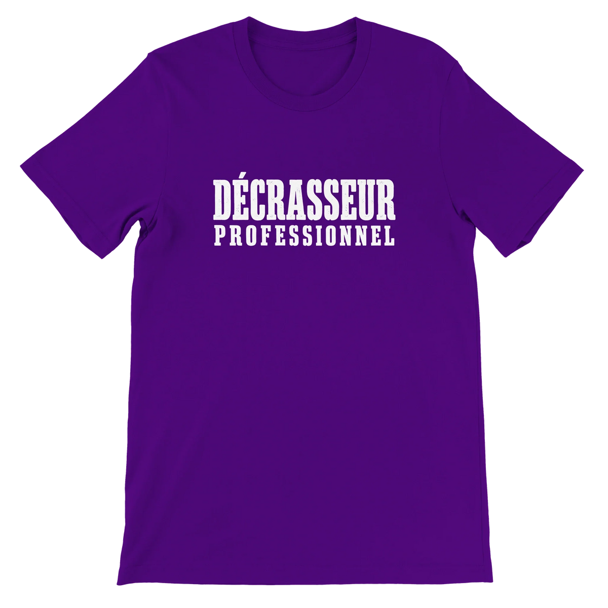 T-shirt « Décrasseur professionnel » violet, devant