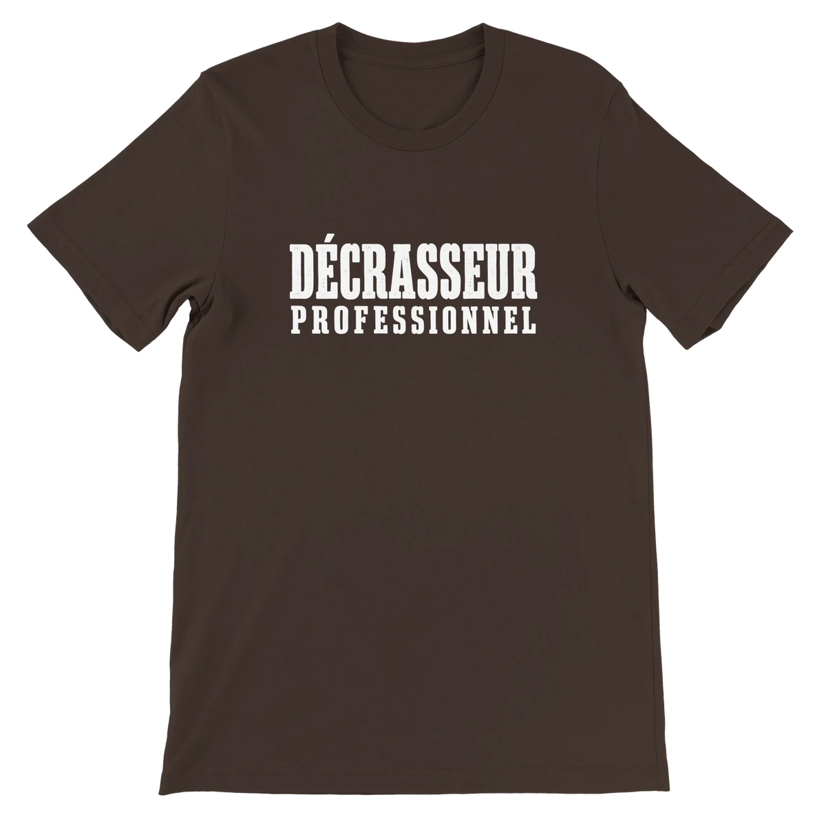 T-shirt « Décrasseur professionnel » marron, devant