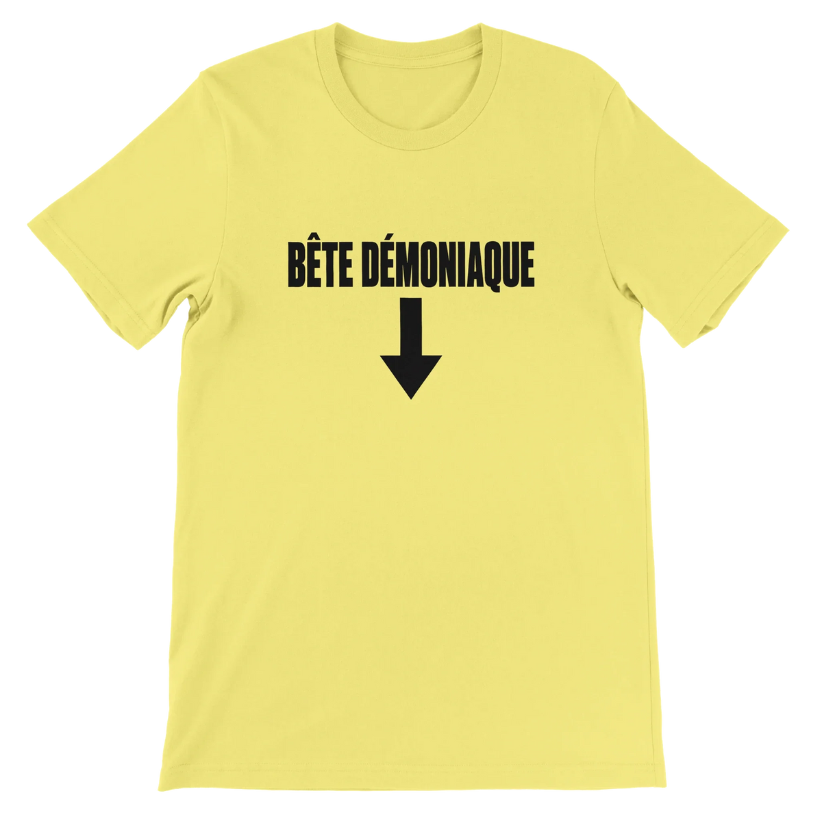 T-shirt « Bête démoniaque » jaune, devant