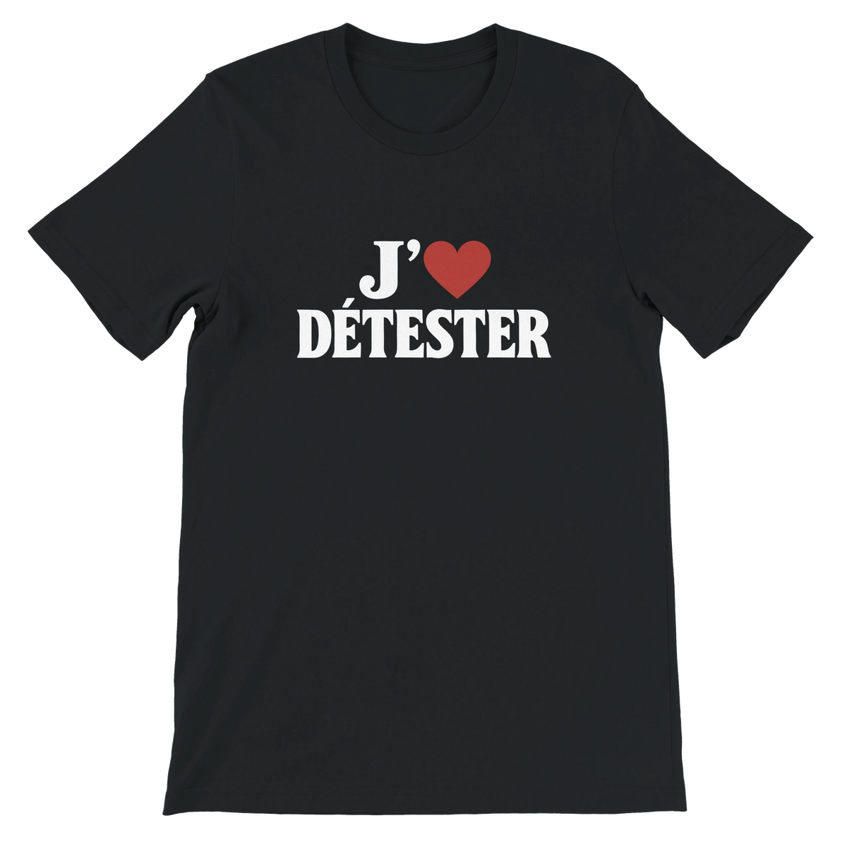 T-shirt « J’aime détester » noir, devant