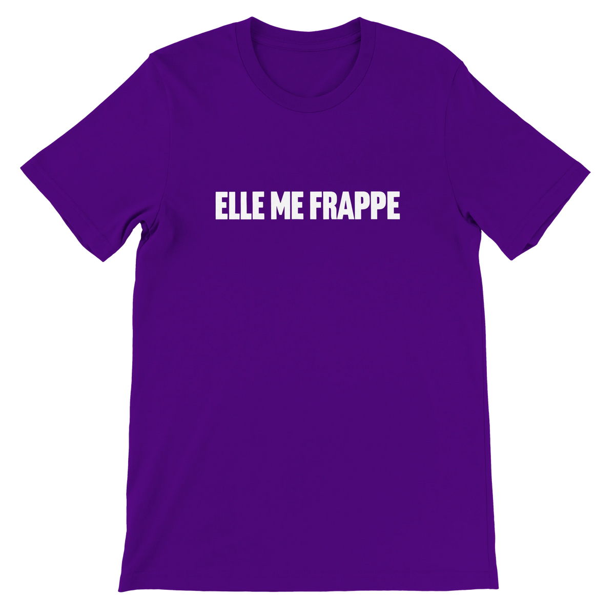 T-shirt « Elle me frappe » violet, devant
