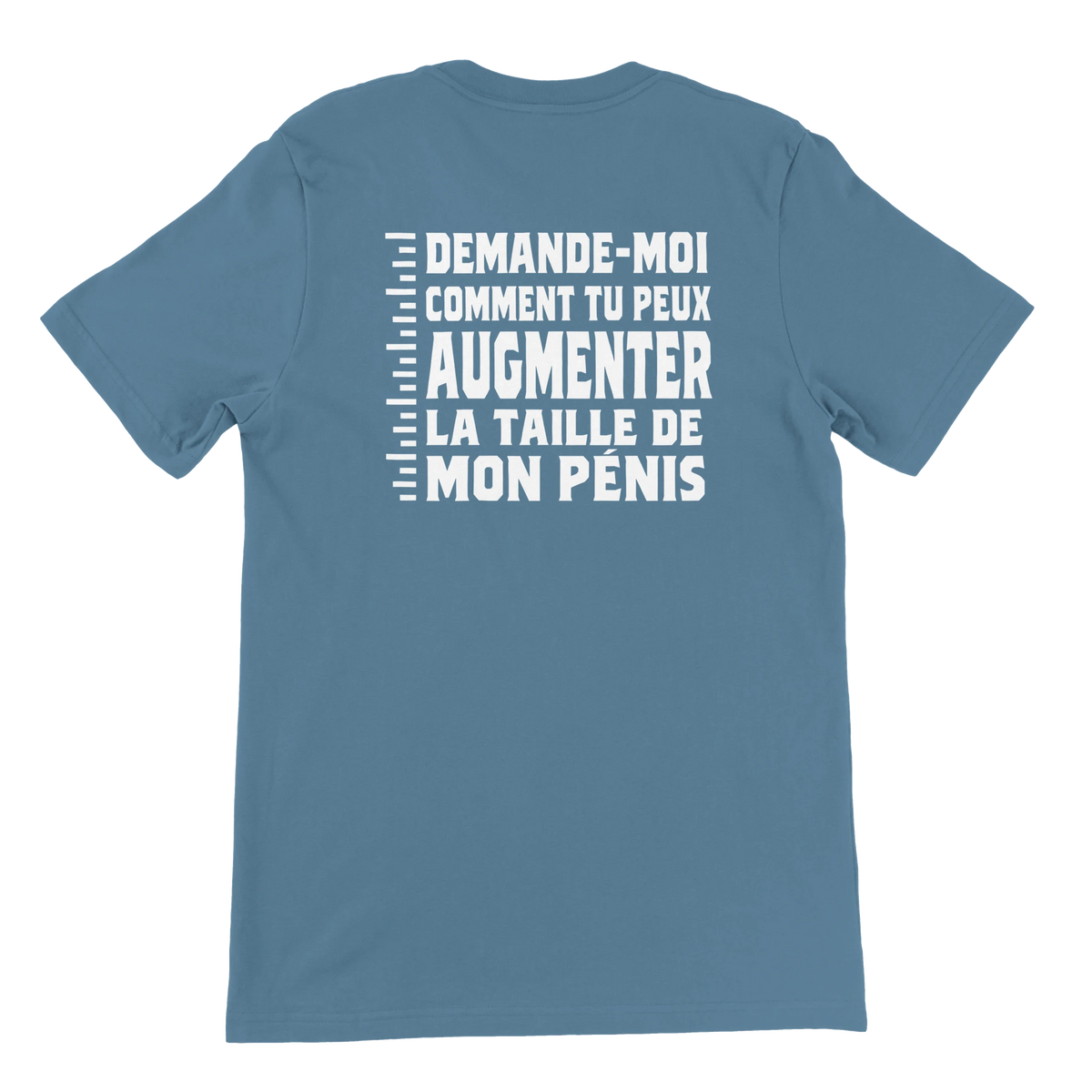 T-shirt « Demande-moi comment » bleu acier, dos