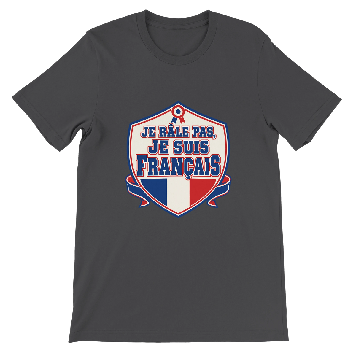 T-shirt « Je râle pas, je suis français » gris foncé, devant