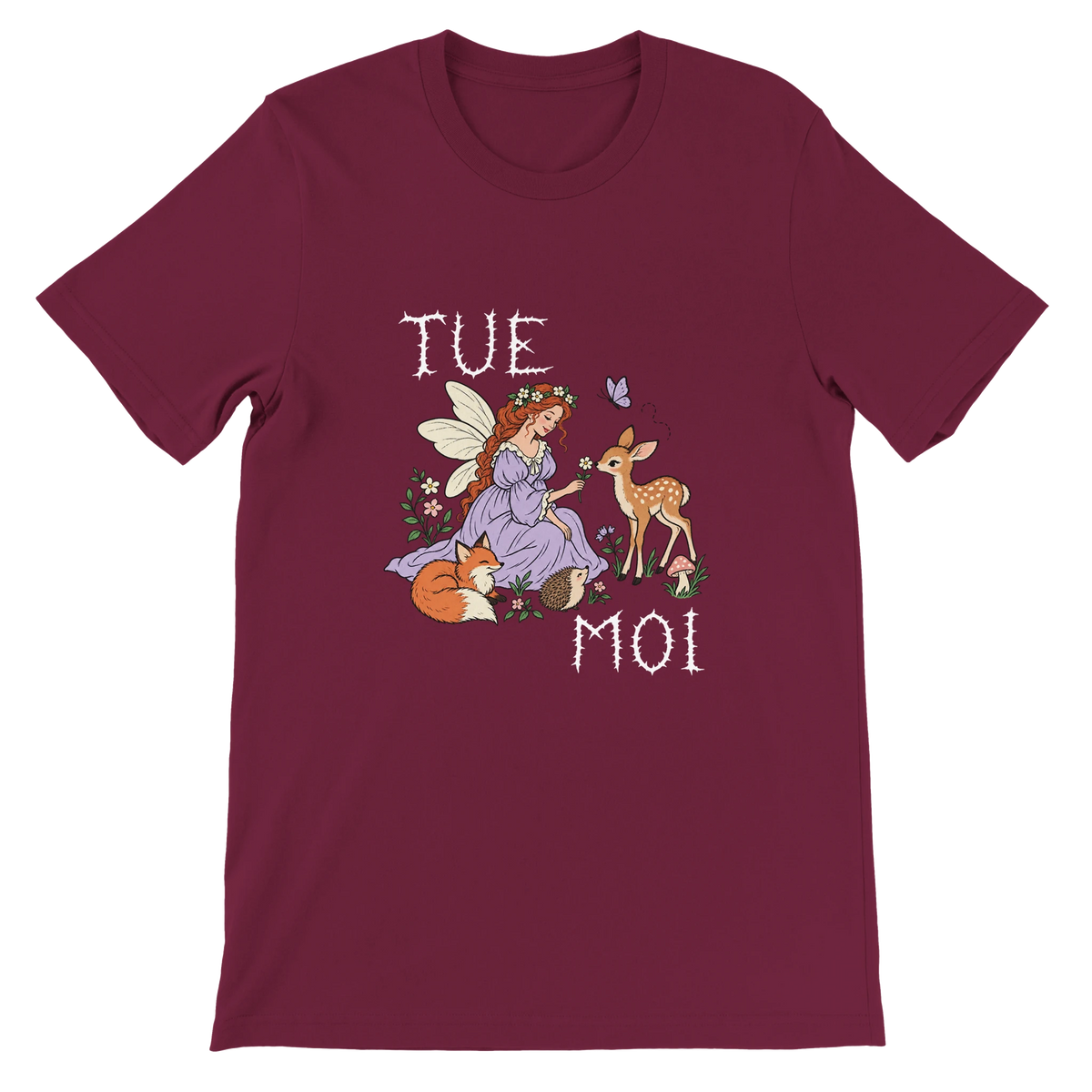 T-shirt « Tue-moi » bordeaux, devant