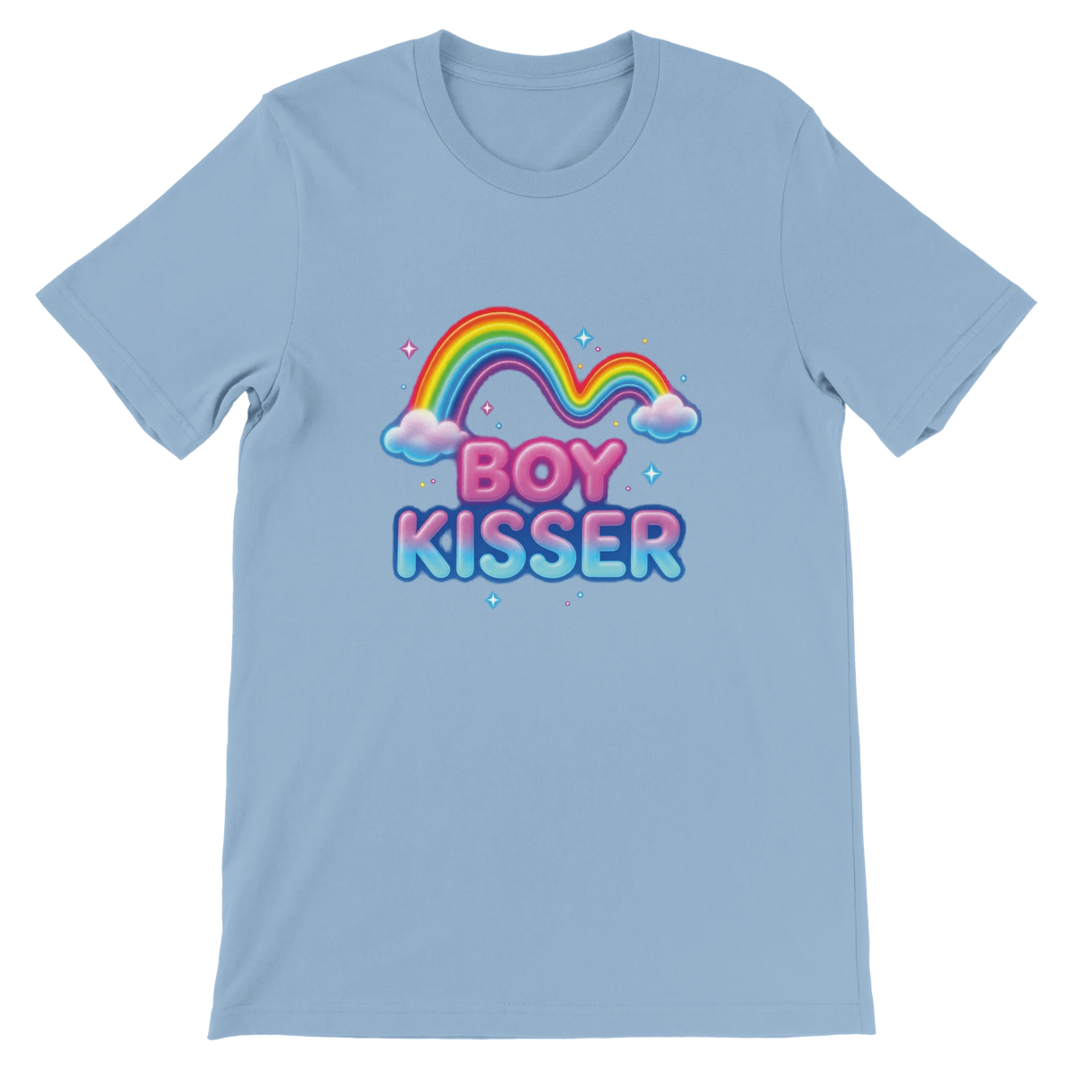 T-shirt « Boy kisser » bleu ciel, devant