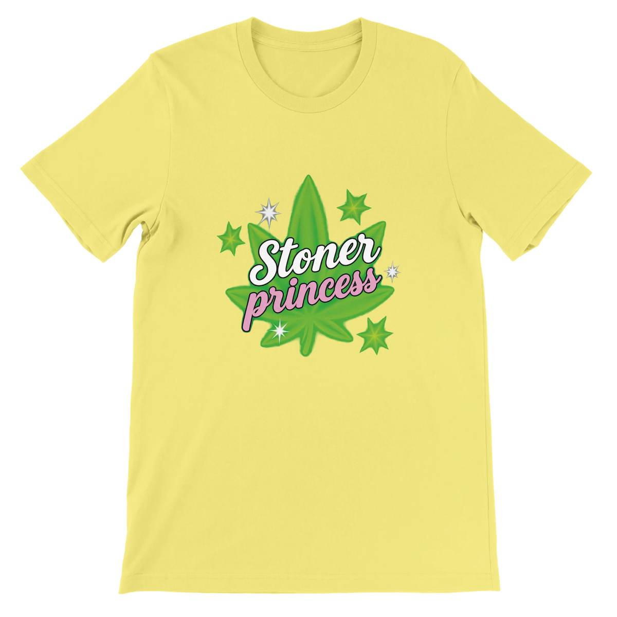 T-shirt « Stoner princess » jaune, devant