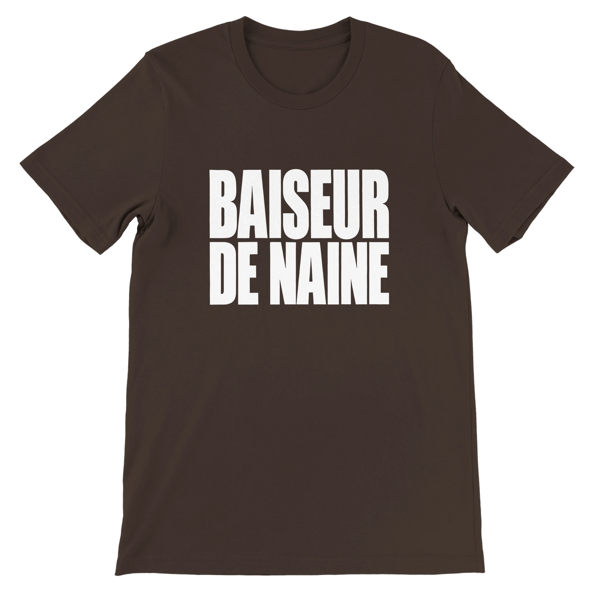 T-shirt « Baiseur de naine » marron, devant