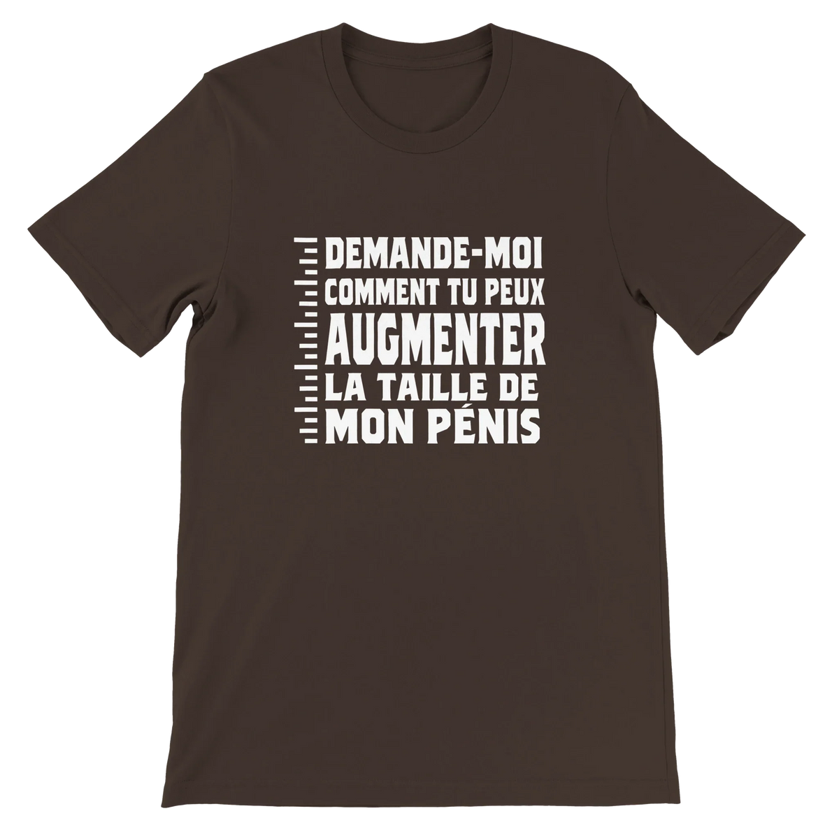 T-shirt « Demande-moi comment » marron, devant