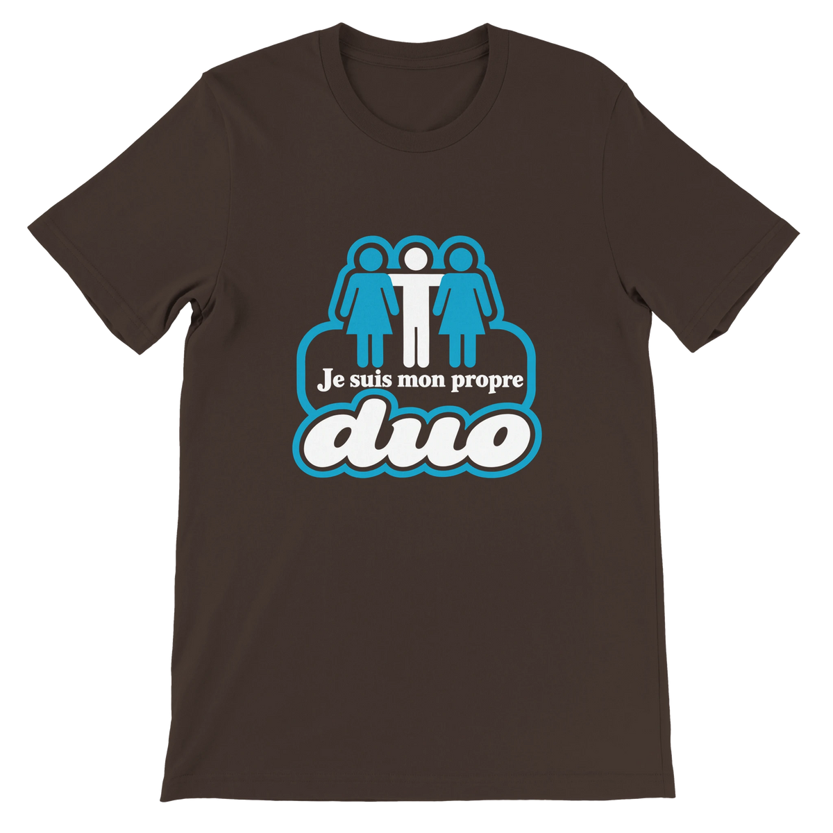 T-shirt « Je suis mon propre duo » marron, devant