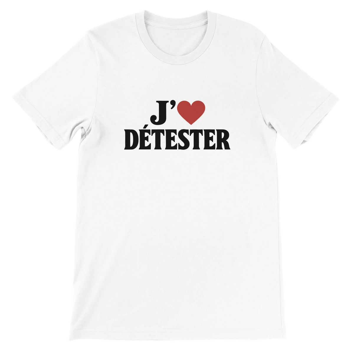 T-shirt « J’aime détester » blanc, devant