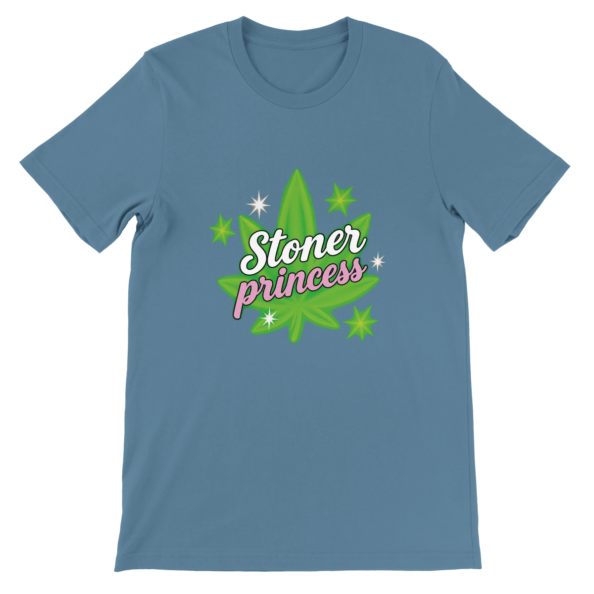 T-shirt « Stoner princess » bleu acier, devant