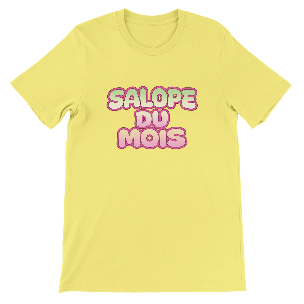 T-shirt « Salope du mois » jaune, devant