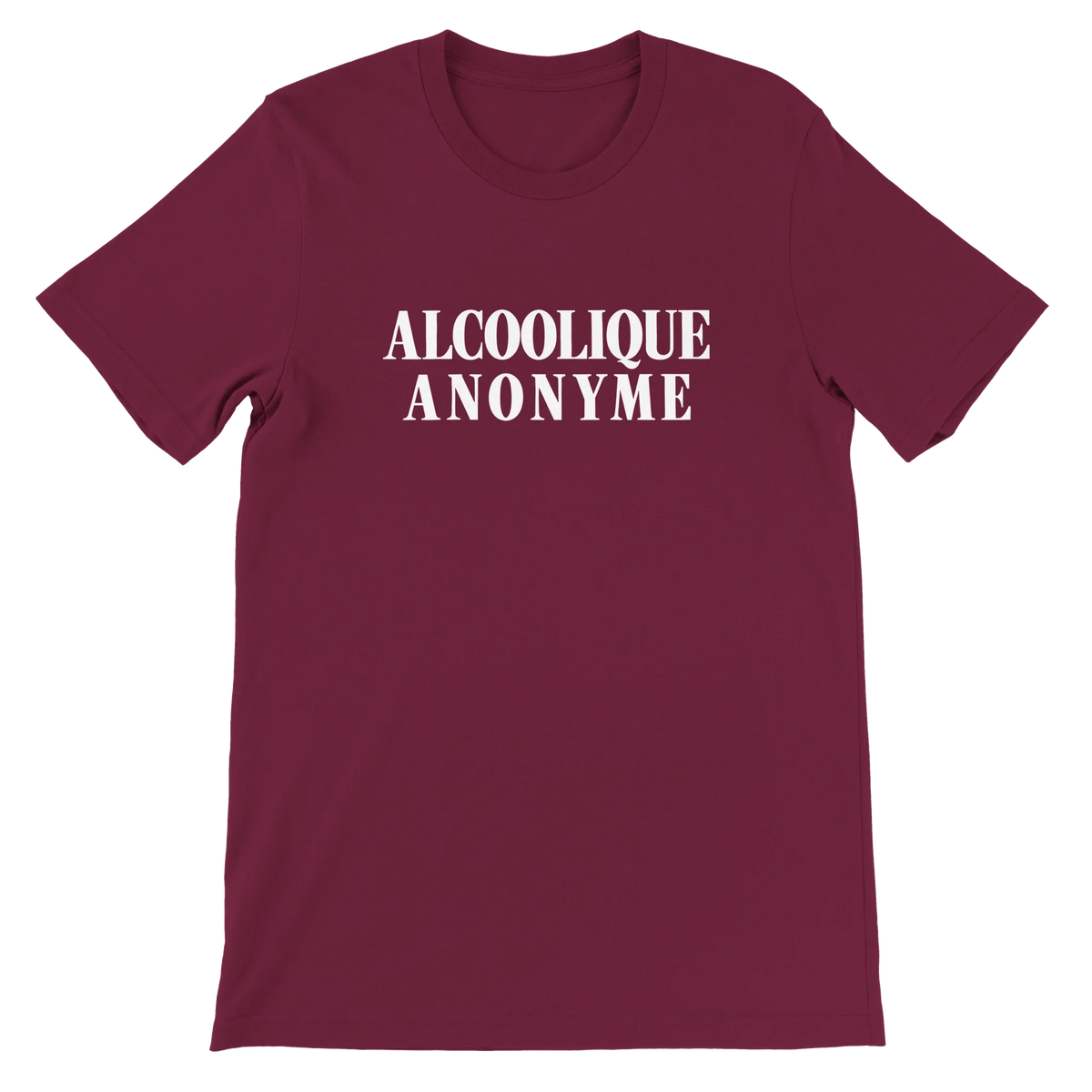 T-shirt « Alcoolique anonyme » bordeaux, devant